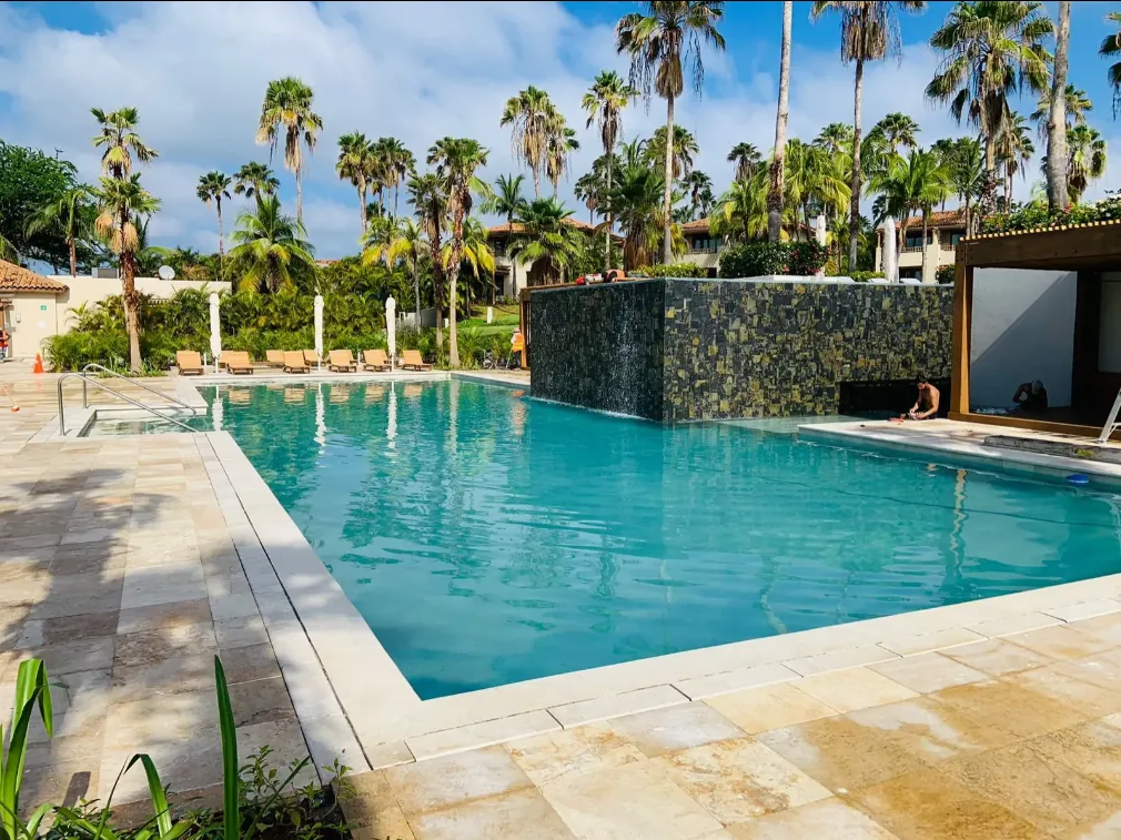 Designer pool liner finish close-up